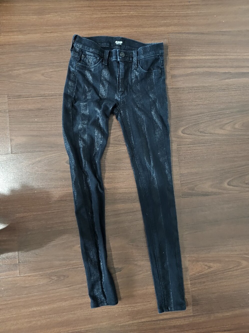 Hudson Jeans Black Shimmer Skinny Jeans